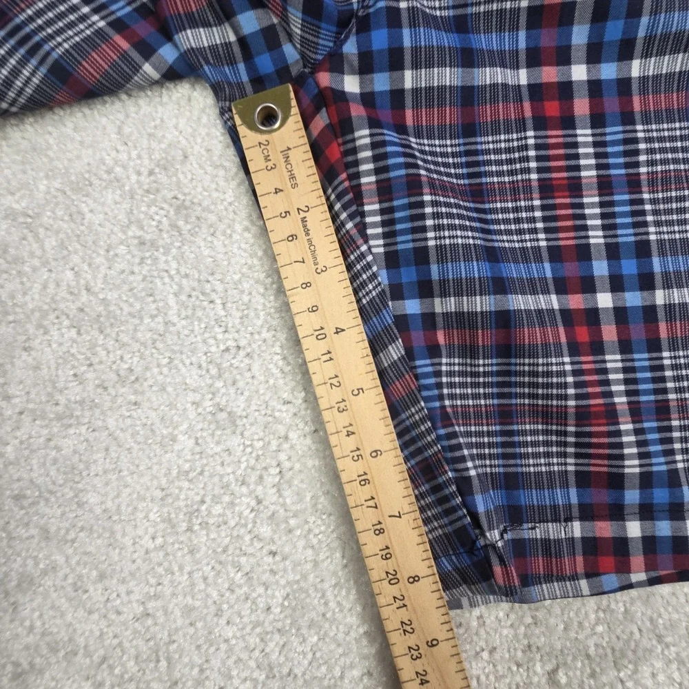 Calaway Performance Plaid Golf Shorts 40x8 Red White Blue Lightweight Quick Dry